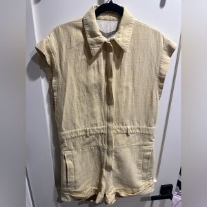 IRO Cream Short-Sleeve Jumpsuit